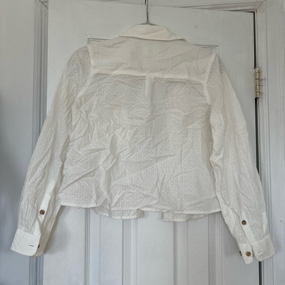 Marine Layer White Cropped Button Down - Picture 3 of 3